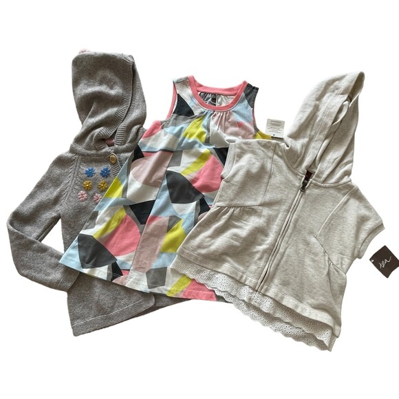 Bundle of 3 Size 18-24 months Tea Collection Geometric Dress and Hooded Sweater - Picture 1 of 8